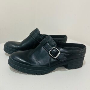 Merrell Encore Women’s Sz 7,5 Kassie Buckle Mule Slip-on Clogs Select Grip Black